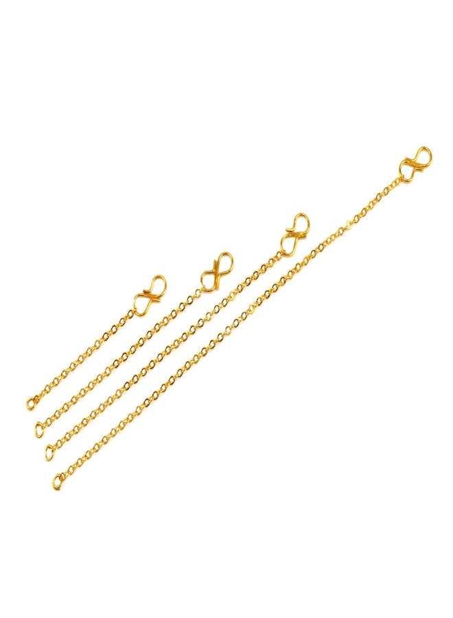JHB Gold plated 4 Pcs Chain Extender Removable Adjustable Extension for Necklace Anklet Bracelet Jewelry Making - Image 1
